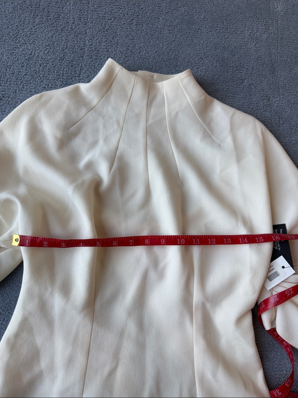 Emilia Wickstead Cream High-Neck Draped Sleeve Blouse - Picture 8 of 11